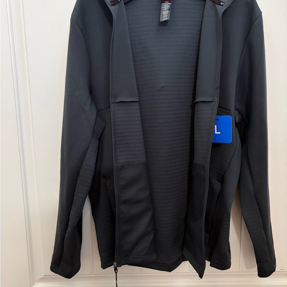 Spyder Active Men's Long Sleeve Stretch Full Zip Hoodie Jacket Black Size L New - Picture 7 of 13